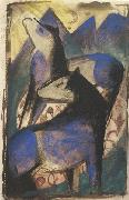 Franz Marc Two Blue Horses (mk34) USA oil painting artist